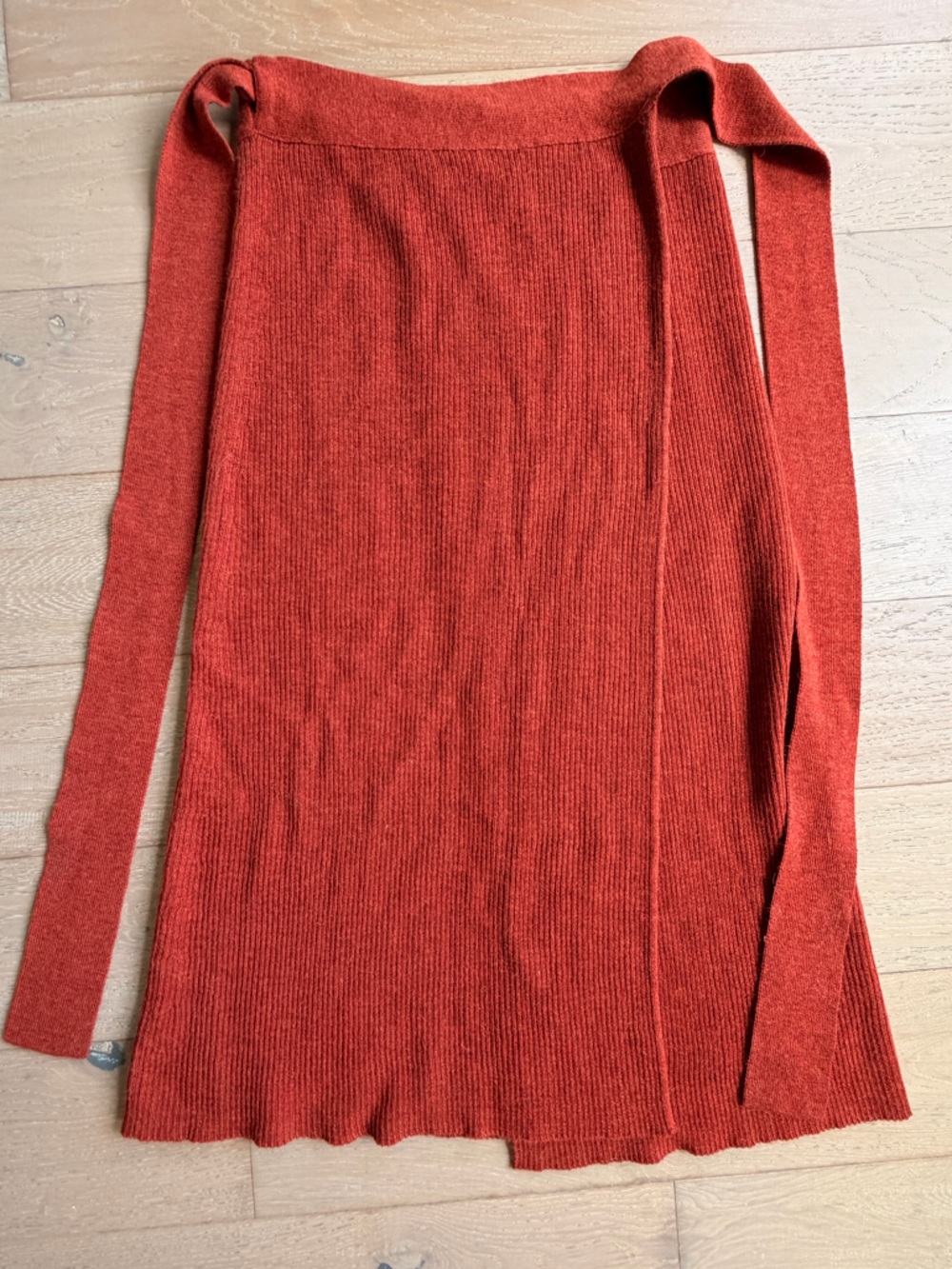 Mara Hoffman Rust Ribbed Wrap Sweater Skirt - One Size